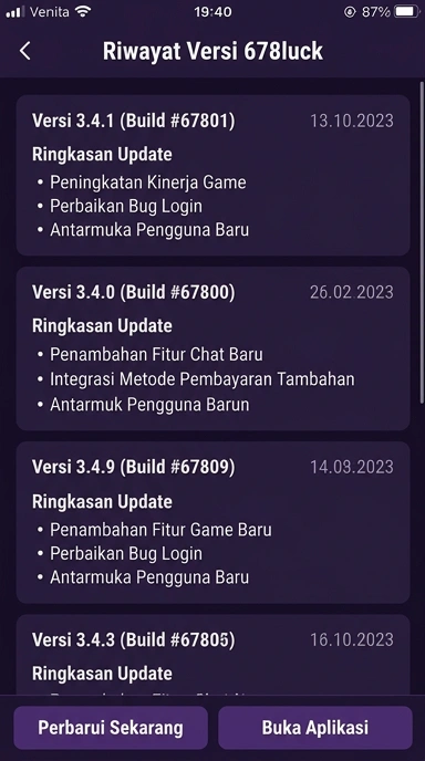 Riwayat Versi 678luck: Pembaruan Terbaru dan Fitur