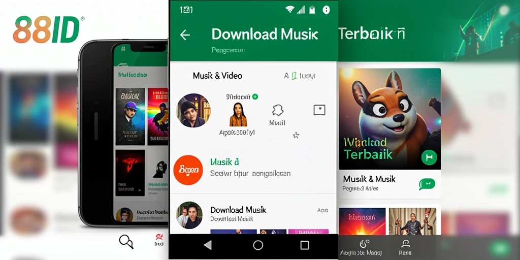 Tampilan antarmuka aplikasi 88ID untuk Download Musik yang user-friendly.