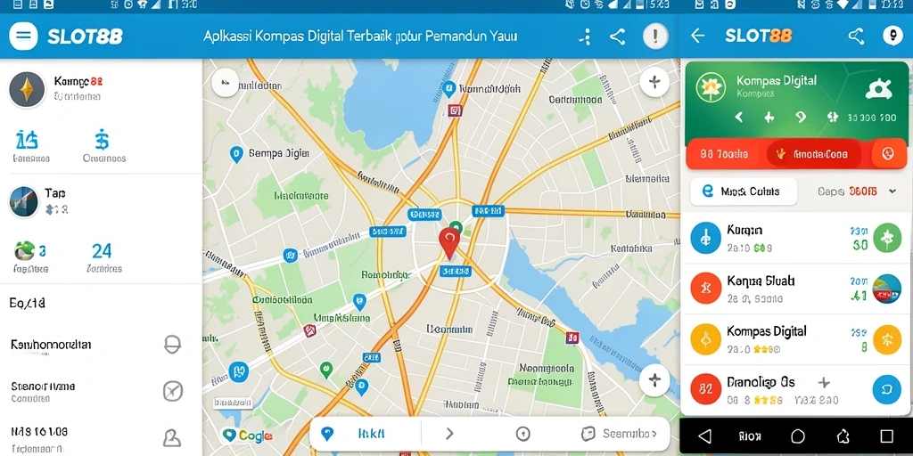 Antarmuka intuitif aplikasi <strong>SLOT88</strong> dengan fungsi kompas digital.