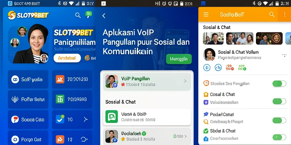 Antarmuka aplikasI SLOT99BET menunjukkan fitur VoIP Panggilan yang intuitif.
