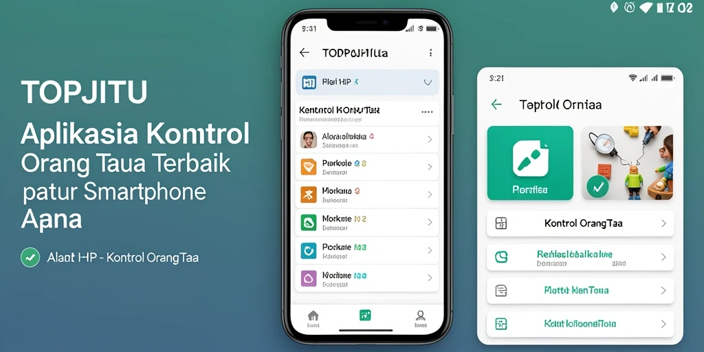 Tampilan antarmuka aplikasi TOPJITU untuk Kontrol Orang Tua yang intuitif.